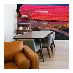 FC Bayern München Fototapete Große Fußball Fototapete XXL Vliestapete FC Bayern München Allianz Arena, sportliche Wohnzimmer Tapete bunt 3.84 m x 2.6 m
