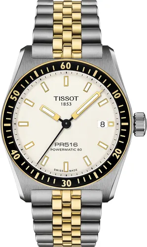 Tissot PR516 Powermatic 80 Herren Automatikuhr - Elegante Herrenarmbanduhr mit Edelstahlgehäuse und Saphirglas, ausgestattet mit dem präzisen Powermatic 80 Uhrwerk für eine lange Gangreserve.