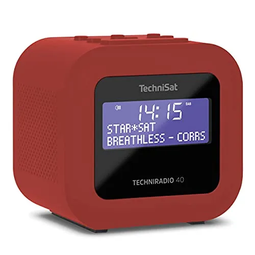 TechniSat TECHNIRADIO 40 - DAB+ Radiowecker mit Snooze-Funktion, dimmbarem LCD-Display und USB-Ladeanschluss für komfortables Wecken