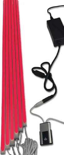 LED Leuchte ALU-UP Holz Paneele 6x1m Netzteil ROT 3757