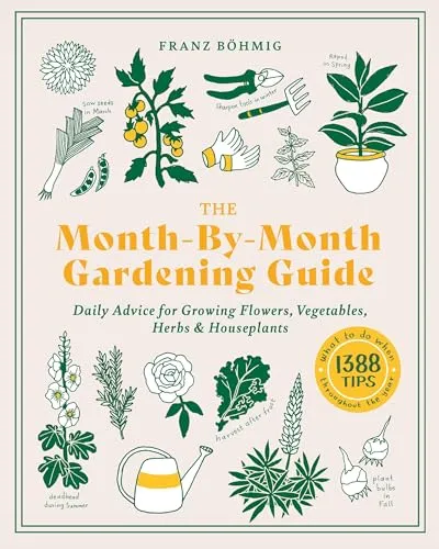 The Month-By-Month Gardening Guide: Daily Advice for Growing Flowers - Gartenbuch für Blumenliebhaber, bietet tägliche Tipps und Anleitungen für eine erfolgreiche Gartenpflege das ganze Jahr über.