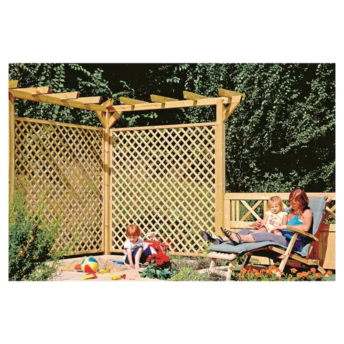 T&J Pergola komplett 9 x 9 x 450 cm - Pavillons & Pergolen, robuste und stilvolle Pergola für Ihren Garten, ideal zum Schattenspenden und Verschönern Ihres Außenbereichs.