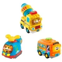 Tut Tut Baby Flitzer - 3er-Set Reisebus, Helikopter, Betonmischer, Spielfahrzeug