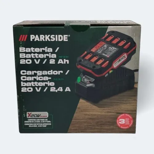 Parkside Akku 2 Ah 20 V + Ladegerät, kompatibel mit Allen Geräten X 20 V Team 20 V Pap 20 A1 mit Ladegerät 20 V x 20 V Original in Blisterverpackung