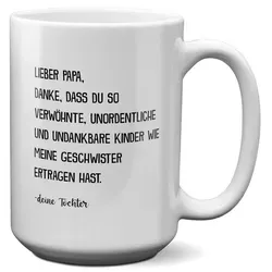 22Feels Tasse Papa Geschenk Vatertag von Tochter Vater Geburtstag Kaffeetasse Mann, Keramik, XL, Made In Germany, Spülmaschinenfest weiß