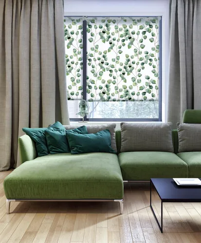 GARDINIA Seitenzugrollo Easyfix Rollo Digiprint - Blickdichtes Seitenzugrollo mit Weidenkätzchen-Motiv, ohne Bohren montierbar. Ideal für Fenster, freihängend und mit Kettenzug für einfache Bedienung.