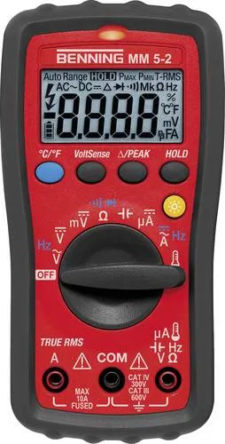 Benning MM 5-2 TRMS-Digital-Multimeter 044071 - Präzise Messungen von Spannung, Strom und Temperatur in einem robusten Design