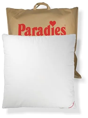 PARADIES Kopfkissen 80x80 cm - Bio Softy Top mit Reißverschluss - Kissen für gesunden Schlaf, aus 100% Bio Baumwolle mit Aloe Vera, individuell anpassbare Füllung und waschbar bei 60°C, ideal für Allergiker.