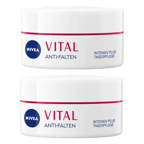 Nivea Tagescreme VITAL Anti-Falten Intensiv Plus LSF 15 Bio Arganöl 2 x 50 ml, 2-tlg., Bio Arganöl, Calcium