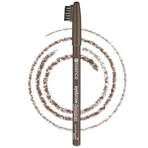 essence eyebrow DESIGNER 10 dark chocolate brown – Augenbrauenstift mit Bürstchen – Für gleichmäßiges & definiertes Brow-Styling – Vegane Kosmetik ohne Parfum