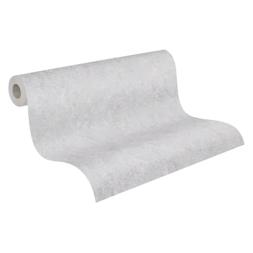 Vliestapete Uni Struktur Stein Beton Optik grau silber Metallic - Moderne Vliestapete mit einzigartiger metallic marmorierter Struktur, ideal für stilvolle Wohnräume. Maße: 0,53 m x 10,05 m, hergestellt in Deutschland.