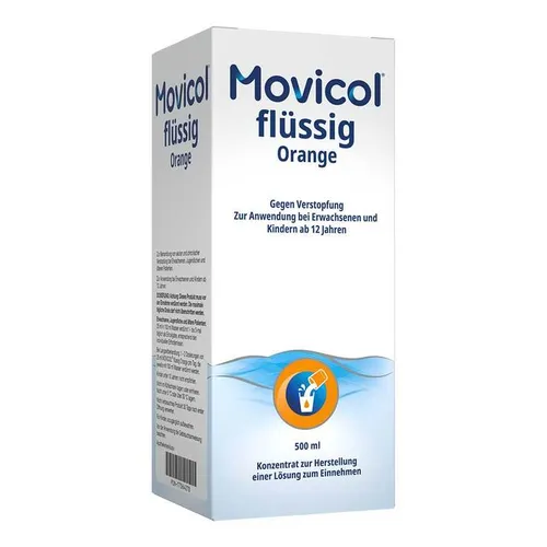 Movicol Flüssig Orange - 500ml - Movicol Flüssig Orange für eine angenehme Darmtätigkeit bei Verstopfung. Ideal für Erwachsene und Jugendliche, mit erfrischendem Orangenaroma.