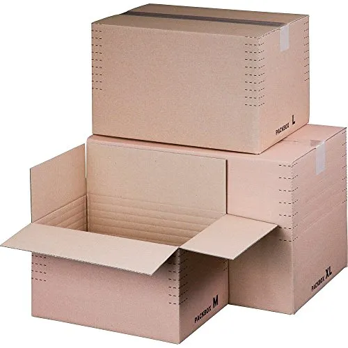 karton-billiger Versandkarton Versandschachtel mit Automatikboden - Höhenvariabel, in 4 Größen, 10Stück (A4+ - 320 x 220 x 80 – 190mm)