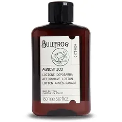 Bullfrog Agnostico Aftershave Lotion 150 ml - Beauty Highlights – Beruhigende Aftershave Lotion mit regenerierenden Inhaltsstoffen für ein erfrischendes Gefühl nach der Rasur. Unverwechselbarer Duft mit holzigen und aromatischen Noten.