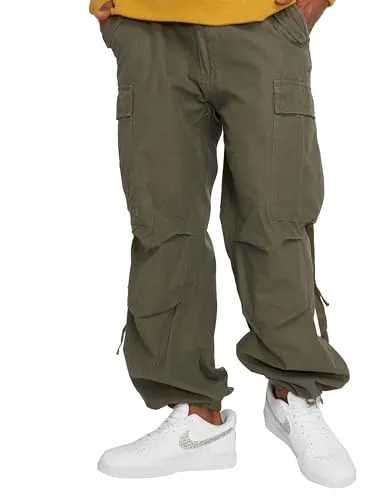 Brandit Herren M65 Vintage Pants Cargo Freizeithose, Olive, XL - Arbeitskleidung & Uniformen, bequeme Loose-Fit Hose aus weichem Baumwollstoff mit vielen praktischen Taschen und robustem Design.