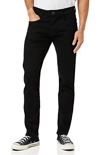 Replay Herren Jeans Anbass Slim-Fit - Schwarz, 31W/30L - Jeans für Herren in Slim Fit, mit 5 Taschen und Stretch-Anteil für optimalen Komfort. Ideal für lässige Outfits und den täglichen Gebrauch.