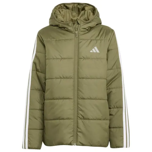 adidas Kid's Essentials 3-Stripes Padded Jacket - Oliv, Gr 176 - Funktionsjacke für Kinder mit atmungsaktiver Climawarm-Technologie, isolierend und mit Kapuze - ideal für den Alltag.