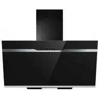 PKM Dunstabzugshaube S23-60 BPX EEK: A - Kopffrei-Dunstabzugshaube mit modernem Design aus schwarzem Glas und Stahlblech. Ideal für mehr Platz beim Kochen, energieeffizient mit nur 16,1 kW/h Jahresverbrauch und einfache Bedienung.