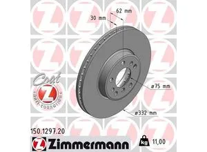 Zimmermann Bremsscheibe COAT Z 150.1297.20 - Bremsscheiben mit innovativer COAT-Beschichtung für optimalen Korrosionsschutz und verbesserte Bremsleistung.