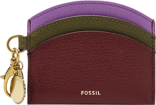 FOSSIL Polly Card Case - Leder Kartenhalter in Wine Multi - Stylischer Kartenhalter aus 100% Leder, mit 4 Fächern für Kredit- und Visitenkarten sowie einem praktischen Karabinerhaken für einfache Befestigung.
