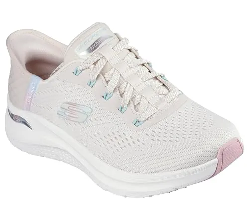 SKECHERS ARCH FIT 2.0 SLIP-INS Weiß - Sneaker für Frauen mit atmungsaktivem Mesh-Obermaterial und ergonomischer Arch Fit-Einlage für optimalen Komfort. Ideal für aktive Tage und stylische Outfits.