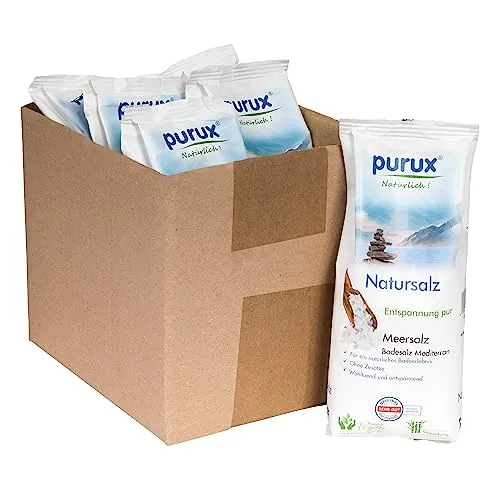kg Mediterran Badesalz Natur Salz Badezusatz Meersalz 6 x 1