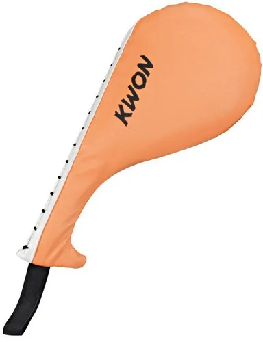 KWON Schlagpolster Single Hand Mitt Ultra Strong für Taekwondo - Extra stabiles Schlagkissen mit Handschlaufe, ideal für effektives Training im Kampfsport. Perfekt für Technik- und Koordinationstraining. Farbe: Orange, 40 cm groß, für langlebige Nutzung geeignet! Die Trainingsausrüstung, die Leistung steigert!  
