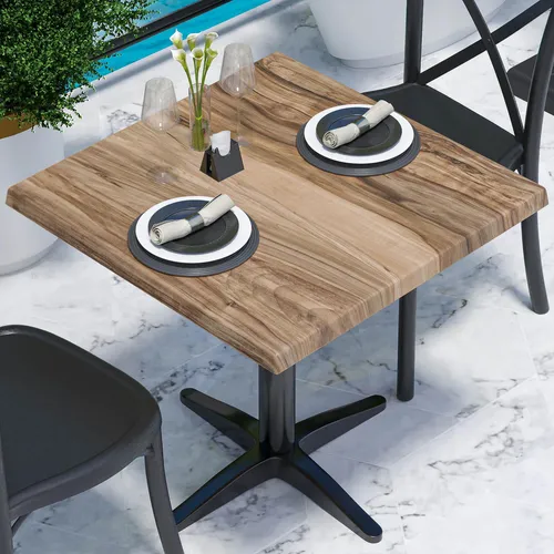 Jamaika Tischplatte | Sheesham | 70 x 70 cm | Topalit - Zubehör für Möbel, ideal für Gastronomie mit hitzebeständiger und pflegeleichter Oberfläche, perfekt für Innen- und Außenbereiche.