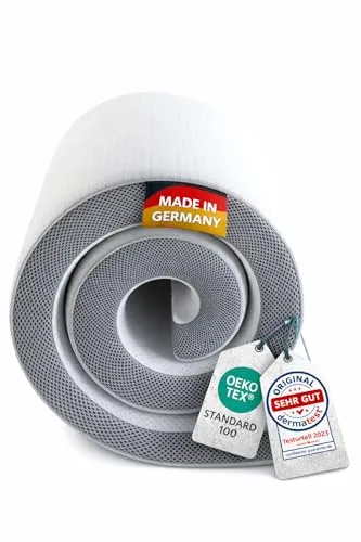 KNERST Matratzentopper 7-Zonen Komfort 200x200 cm - Matratzenauflage mit 7 ergonomischen Komfortzonen, atmungsaktiv und pflegeleicht. Ideal für alle Schlafpositionen und Allergiker, sorgt für optimale Luftzirkulation und hohen Schlafkomfort.