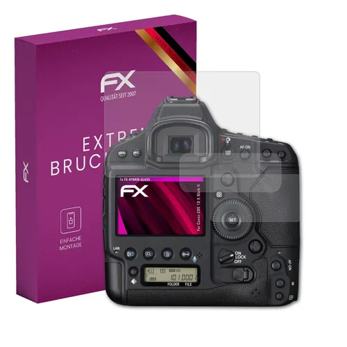 atFoliX Glasfolie für Canon EOS 1D X Mark II Panzerfolie 9H Schutzpanzer