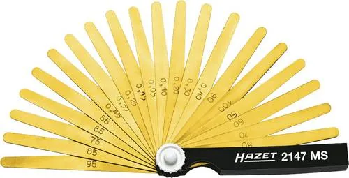 Hazet 2147MS Fühlerlehre - Zündungstester zur präzisen Überprüfung des Elektrodenabstandes bei Zündkerzen, aus nicht magnetischem Messing für eine zuverlässige Einstellung von Sensoren und Platinzündkerzen.