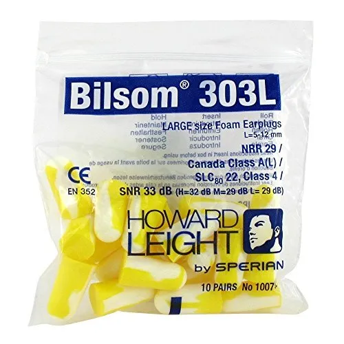Bilsom 303L-10P Gehörschutzstöpsel Gelb,weiß