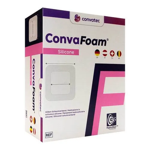Convafoam Silicone Verband 15x15 cm - 5 St - Arzneimittel, hautfreundlicher Silikonverband zur schmerzlindern Wundheilung, ideal für empfindliche Haut.