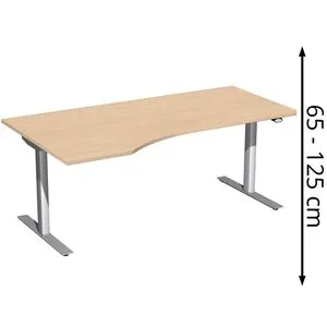 Geramöbel Schreibtisch Elektro Flex - Büroschränke mit elektrisch höhenverstellbarem Design, ideal für ergonomisches Arbeiten und individuelle Anpassung an Ihre Bedürfnisse.