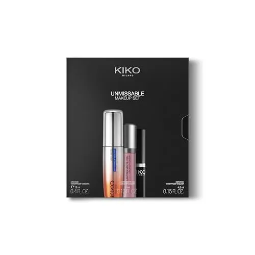 KIKO Milano Unmissable Makeup Set - Make-up Set mit wasserfester Mascara und Eyeliner sowie mattem Flüssig-Lippenstift für einen langanhaltenden, makellosen Look. Ideal für jeden Anlass und in einer eleganten Schachtel verpackt.