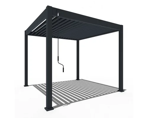 Weide Classic Pergola Aluminium freistehend 3x3 M mit Lamellendach - Robuste freistehende Aluminium-Pergola in Anthrazit, ideal für kleine Gärten. Mit stufenlos verstellbaren Lamellen für optimale Lichtregulierung und effektivem Regenwassermanagement.