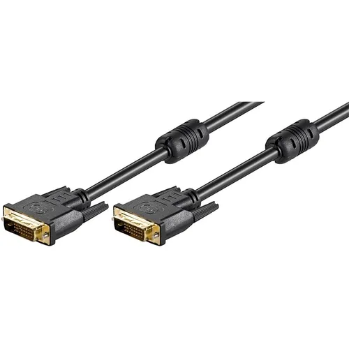 DVI auf DVI-Kabel Dual Link 2xStecker 24+1 Ferrit Full HD vergoldet 1,8m schwarz