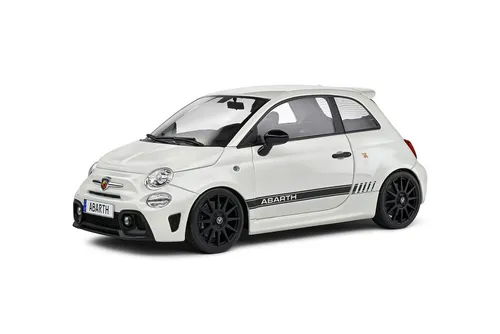 Fiat F595 Abarth 2022 Modellauto 1:18 - Modellauto im Maßstab 1:18, detailgetreu in Weiß, mit öffnenden Türen und OVP – ideal für Sammler und Sportwagenliebhaber.