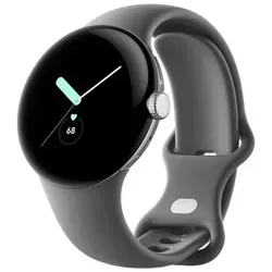 GOOGLE Pixel Watch Wi-Fi - Edelstahl Smartwatch mit Fluorkautschuk, runden Design und Fitbit Unterstützung für ein gesünderes Leben