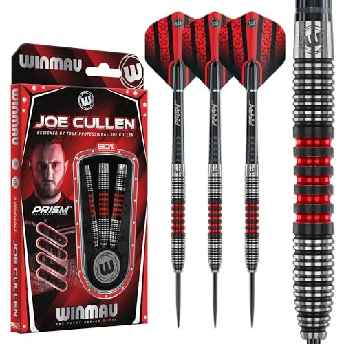 WINMAU Darts - Joe Cullen Special Edition 25g Dartpfeile - Professionelles Steeldarts Set - 90% Tungsten Profi Dartset mit Dartflüge & Dartschäfte
