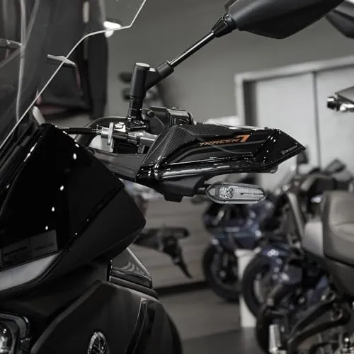 Resin Bike Aufkleber für Motorrad Kompatibel mit Yamaha Tracer 7 GT 2021-2024 Gold Trophy. Schutz Motorrad Handschutz vor Stößen und Kratzern. Aufklebersatz 3D-Harzklebstoff - Stickers Made in Italy