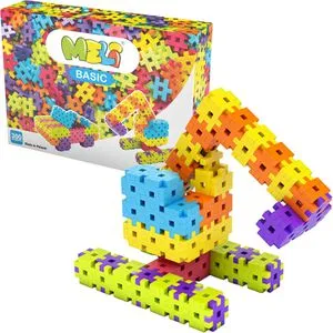 Meli Bausteine Basic 67215 - Konstruktionsbausteine für kreative Köpfe - Bauspielzeugset mit 300 bunten Steinen in 12 Farben, fördert Kreativität und Konstruktionsfähigkeit. Ideal für Kinder ab 3 Jahren.