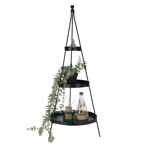 XL Metall Etagere schwarz 70x30 cm - Elegantes Etagenregal für Pflanzen und Dekoration - Servierplatten & -schalen, stilvolles Design aus Metall, perfekt für Buffets und besondere Anlässe, sorgt für ansprechende Präsentation Ihrer Speisen und Pflanzen.