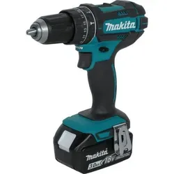 Makita 18V Schlagbohrmaschine DHP482RFJ - Kompakte 18V Schlagbohrmaschine von Makita mit 3 Funktionen: Schrauben, Bohren und Schlagbohren. Ideal für leichte bis mittlere Arbeiten. Mit zwei Akkus und Ladegerät im praktischen MAKPAC-Systemkoffer.