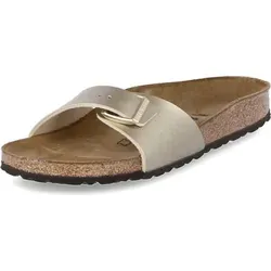 BIRKENSTOCK Pantoffeln Madrid in Gold, 39 - Wanderschuhe mit schmaler Passform, ideal für Komfort und Stil. Bestellen Sie die eleganten Pantoffeln jetzt versandkostenfrei auf Spartoo.de!