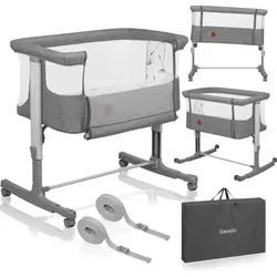 Lionelo Aurora 3 in 1 Babybett - Babybett 3 in 1: Beistellbett, Wiege und eigenständiges Bett in einem. Ergonomische Matratze und stufenlose Höhenverstellung für optimalen Komfort und Sicherheit.