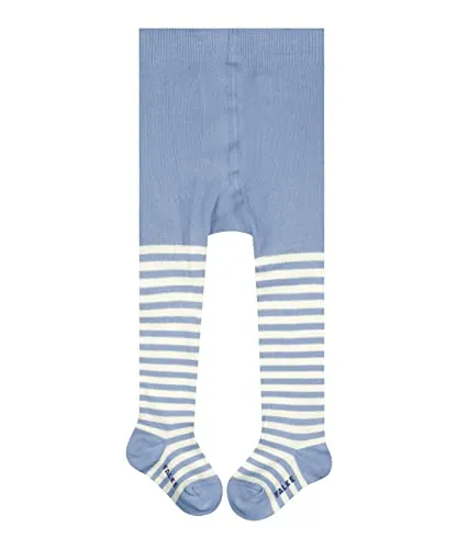 FALKE Unisex Baby Strumpfhose Stripe B Ti Baumwolle gemustert 1 Stück, Blau Crystal Blue 6290, 62-68