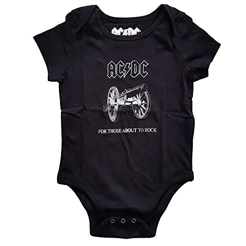 AC/DC Kids Baby Grow: About to Rock - 0 - 3 Months - Black