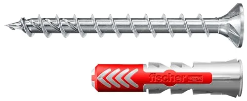 fischer DUOPOWER 8 x 40 S mit ETA, Universaldübel mit PowerFast II Schraube, 2-Komponenten-Dübel, Kunststoffdübel zur Befestigung in Beton, Ziegeln, Stein, Gipskarton uvm., 50 Dübel + 50 Schrauben