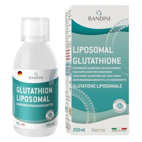 Bandini® Liposomales Glutathion 250ml | L-Glutathion Setria® liposomal Tripeptid Glutaminsäure, Cystein, Glycin | Antioxidans, Immunsystem, Leber | Hochdosiert, laborgeprüft, vegan | Mit Messkappe